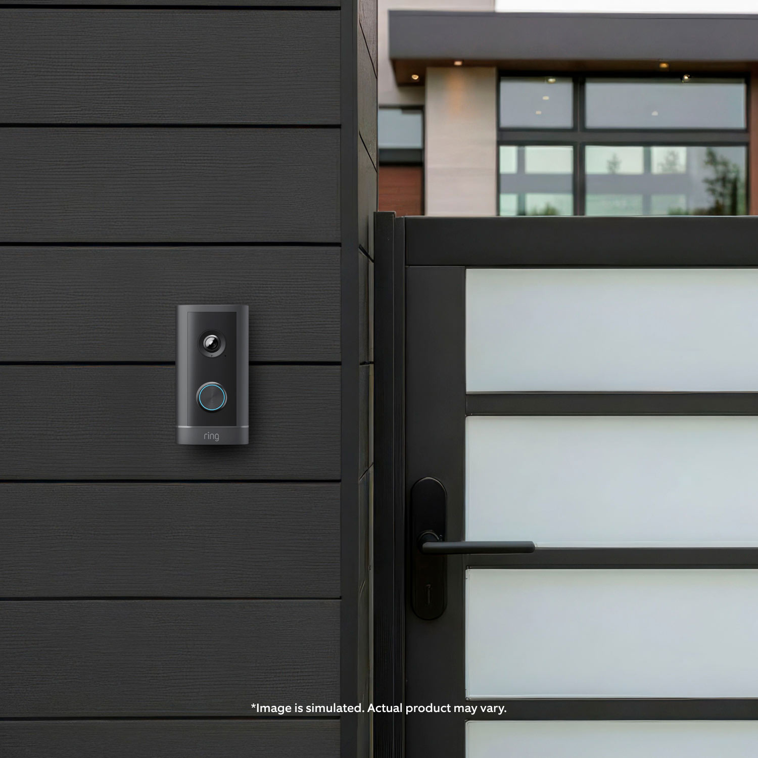 Ring Wired Doorbell 4K Elite installed at a modern residential entry